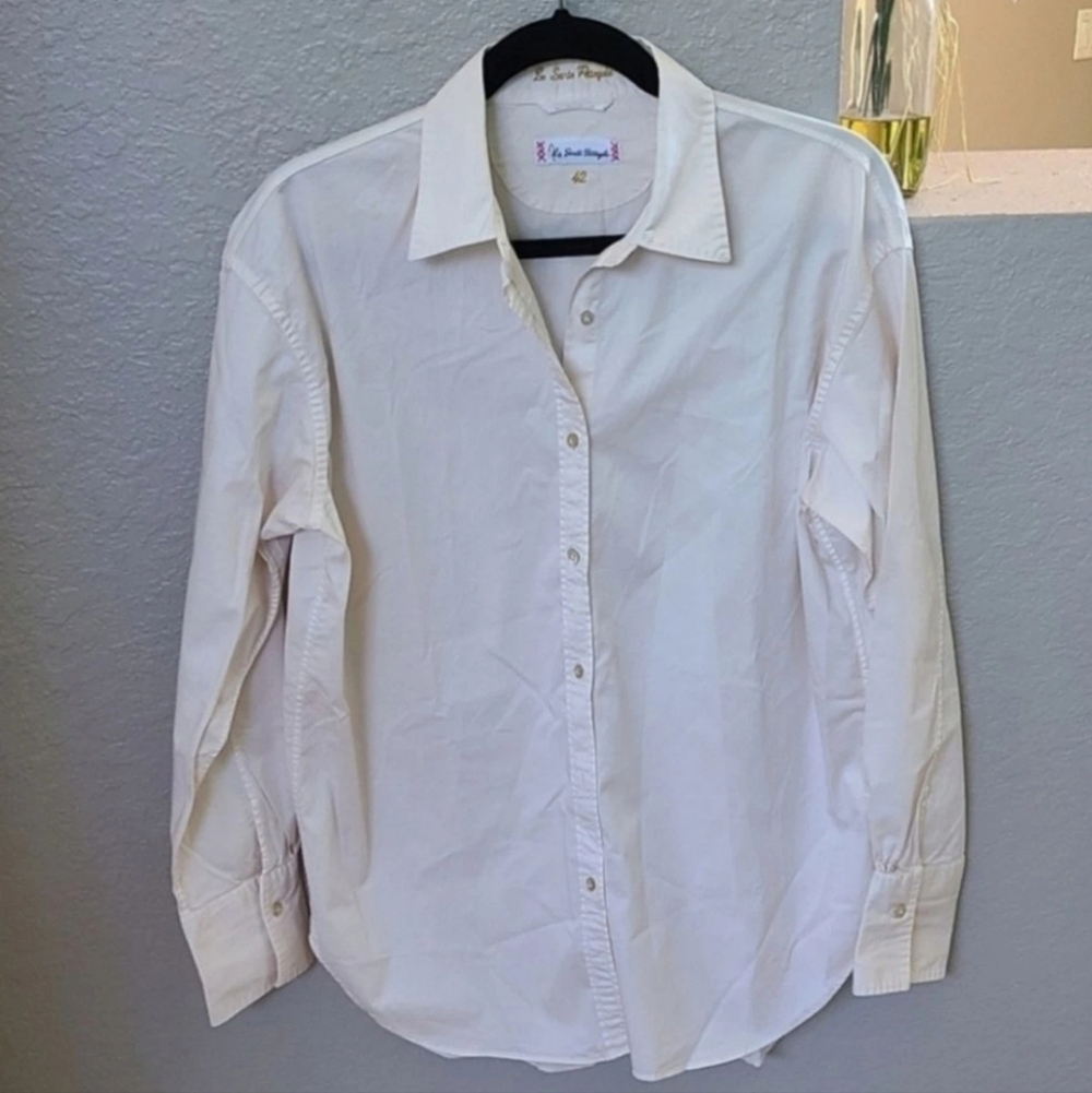 Le Sarte Pettegole Womens Collared Buttoned Cuff Sleeve Blouse White Size EUR42